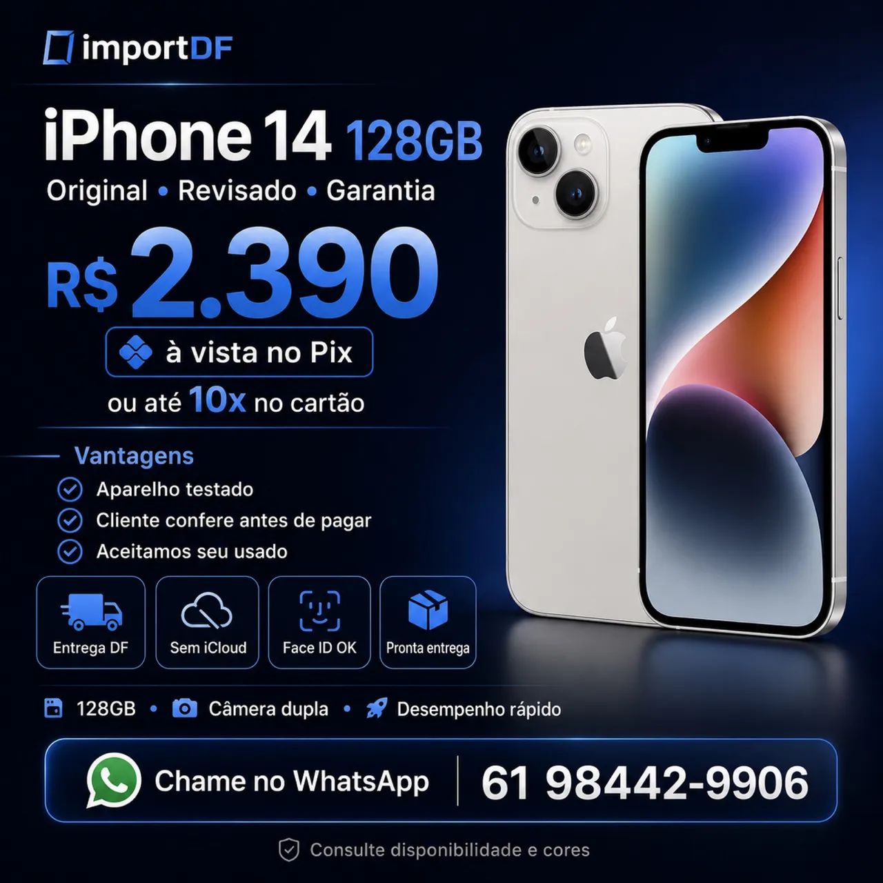 iPhone 14 128GB Original Revisado Garantia DF. - Celulares e