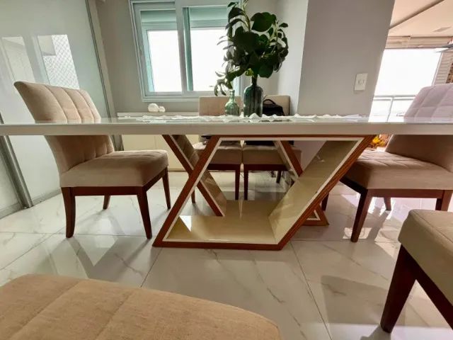 MESA DE JANTAR 2,20m x 1,10m + 6 CADEIRAS - Foto 2