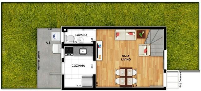Casas de 50m² - 2 dormitorios - quintal de 12m² nos fundos - 1 vaga de garagem, com lazer - Foto 12