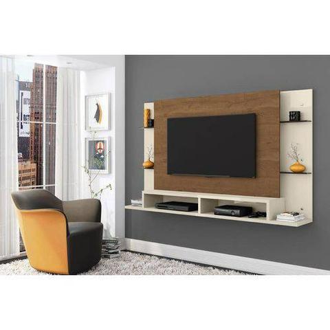 Painel para TV até 55 Polegadas com Bancada Malbec ? Off White Naturale