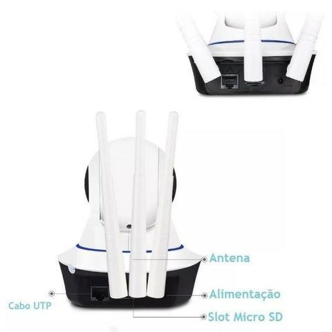 Câmera Ip 3 Antenas Wireless Sem Fio Onvif Wifi Hd Sensor Noturna Rotação App Smartphone - Foto 6