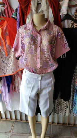 Blusa Renda Bordada Estampada