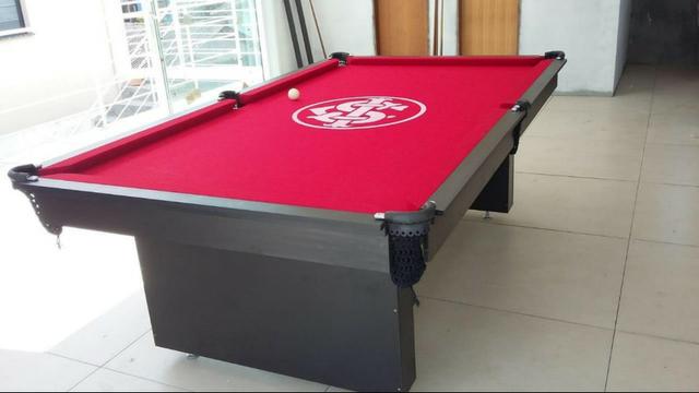 Mesa de Bilhar Dois Pés Preta Personalizada Inter Modelo CHI2678 - Foto 3