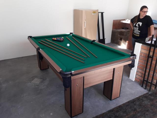 Mesa de Bilhar Cor Tabaco Tecido Verde Modelo TAE7541 - Foto 5