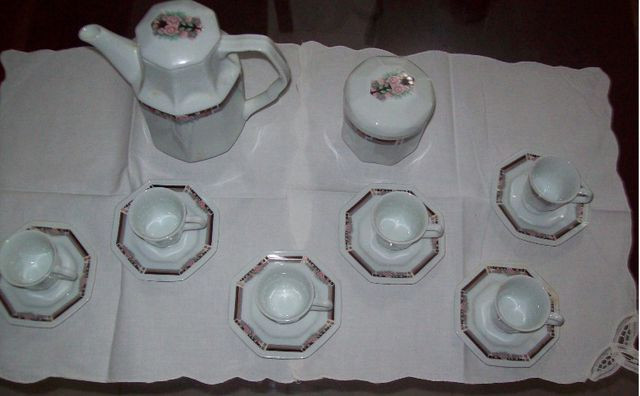 Jogo de café em porcelana Schmidt para 6 pessoas - octogonal - Foto 2