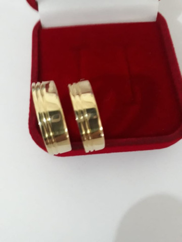 Par Aliança moeda Antiga noivado ou casamento  - Foto 3