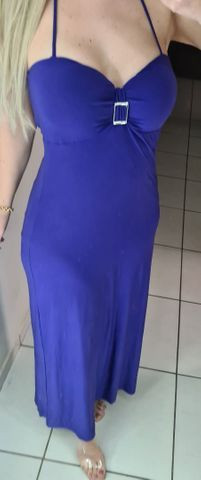 Vestido longo, pode ser usado c/ alça ou tomara q caia. Forrado, pedrarias no decote. - Foto 2