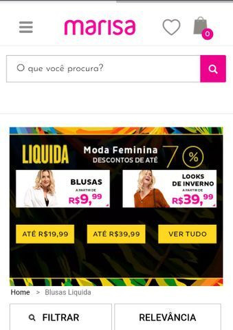 site marisa calçados