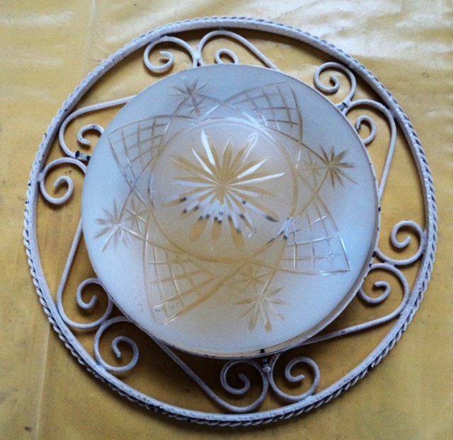 Antigas Luminárias de Teto com Cúpula e Plafonier em Ferro Batido.  - Foto 5