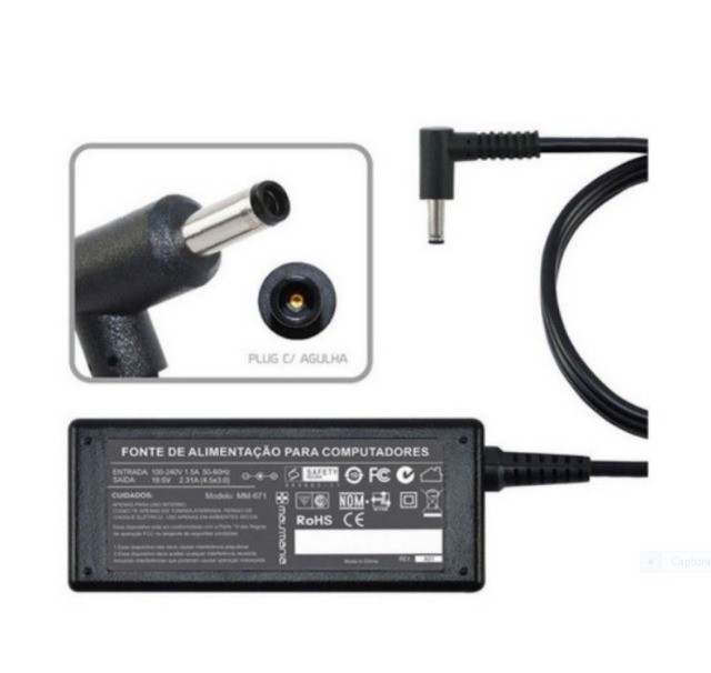 Fonte Carregador Notebook Dell Inspiron 19.5V 3.34A 4.0x1.7mm