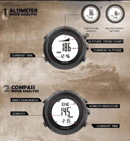 relógio militar do exército Smartwatch natação 50m - Foto 5
