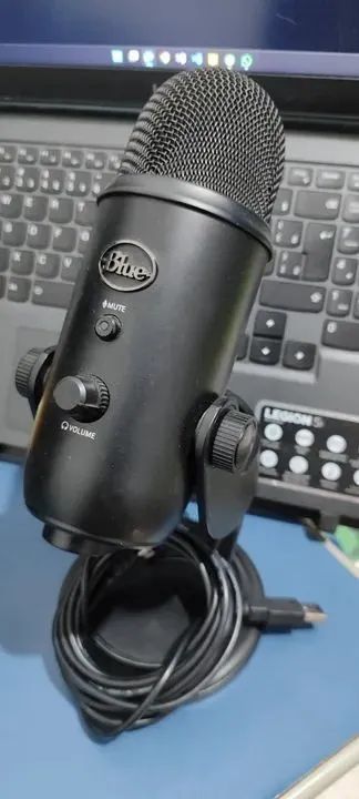 Microfone Blue Yeti USB Preto - Novo - Foto 3