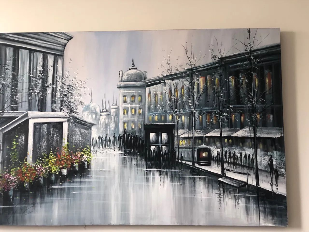 Quadro de Paris pintura a óleo, , perfeito - Decorações Para Casa