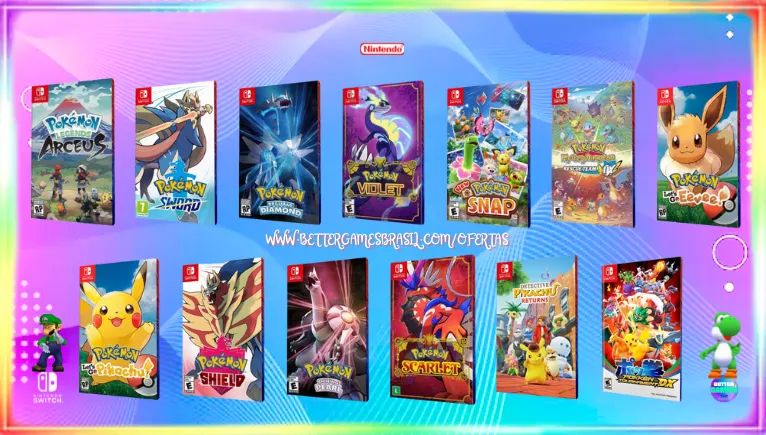 Pokemon Shield Pikachu Nintendo Eevee Arceus Sword Scarlet Violet Diamond Legends Pearl 