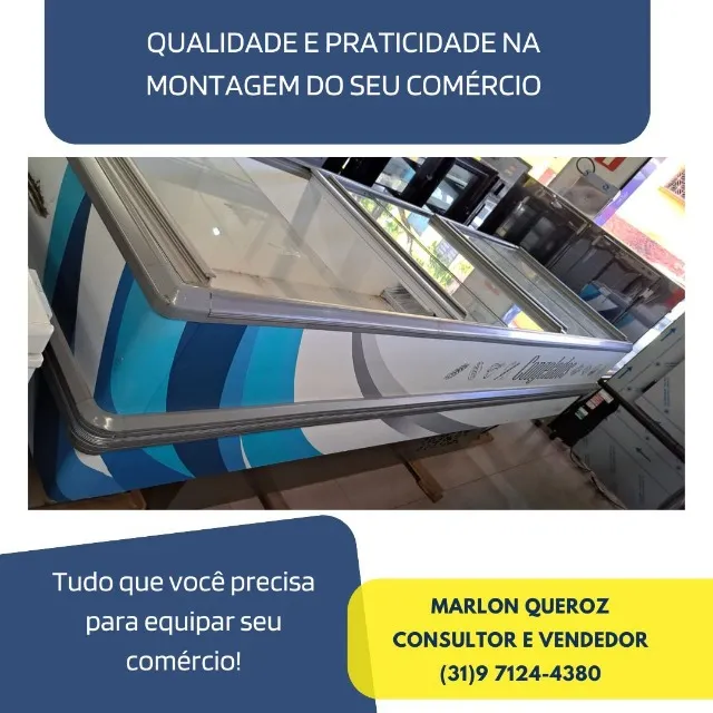 Ilha de Congelados Branca com Iluminação