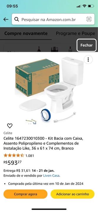 Kit Bacia Sanitária Celite *0 - Branco