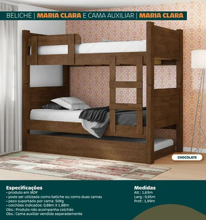 Beliche com cama auxiliar - Foto 2