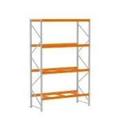 Porta-Pallet 2000 kg | OLS 0C028 | 3 níveis Modelo Continuação Amapá Na cor Cinza e Laranj