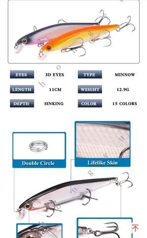 Isca artificial para anchovas, bicudas 11cm unitário - Foto 6