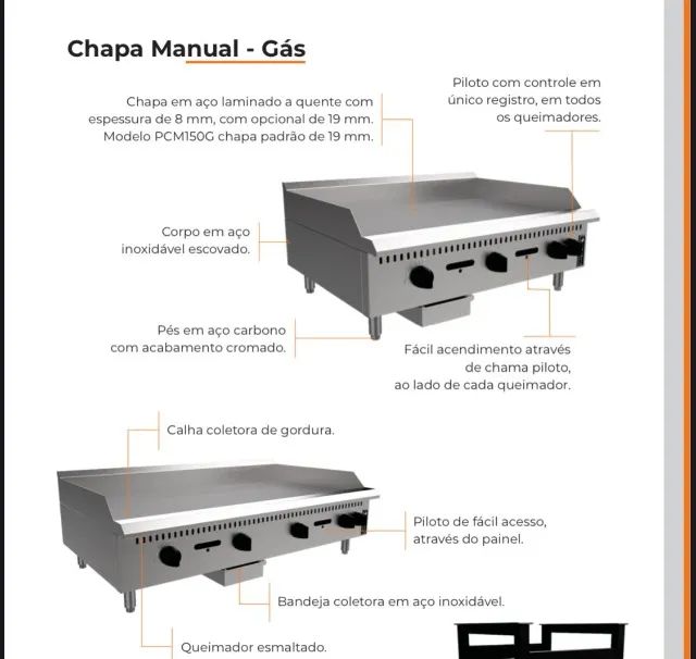 Chapa para hamburgueria em inox linha prime - marca venâncio - promoção  - Foto 2