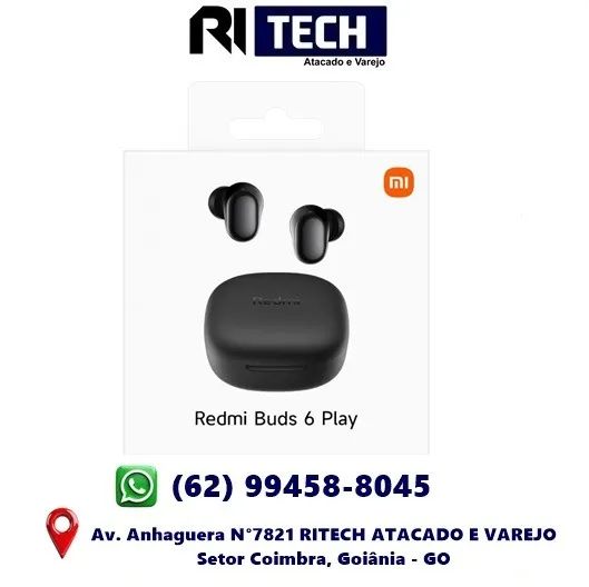 Fone de Ouvido Xiaomi Redmi Buds 6 Play Bluetooth 5.4 Redução de Ruído IPX4 Chamada