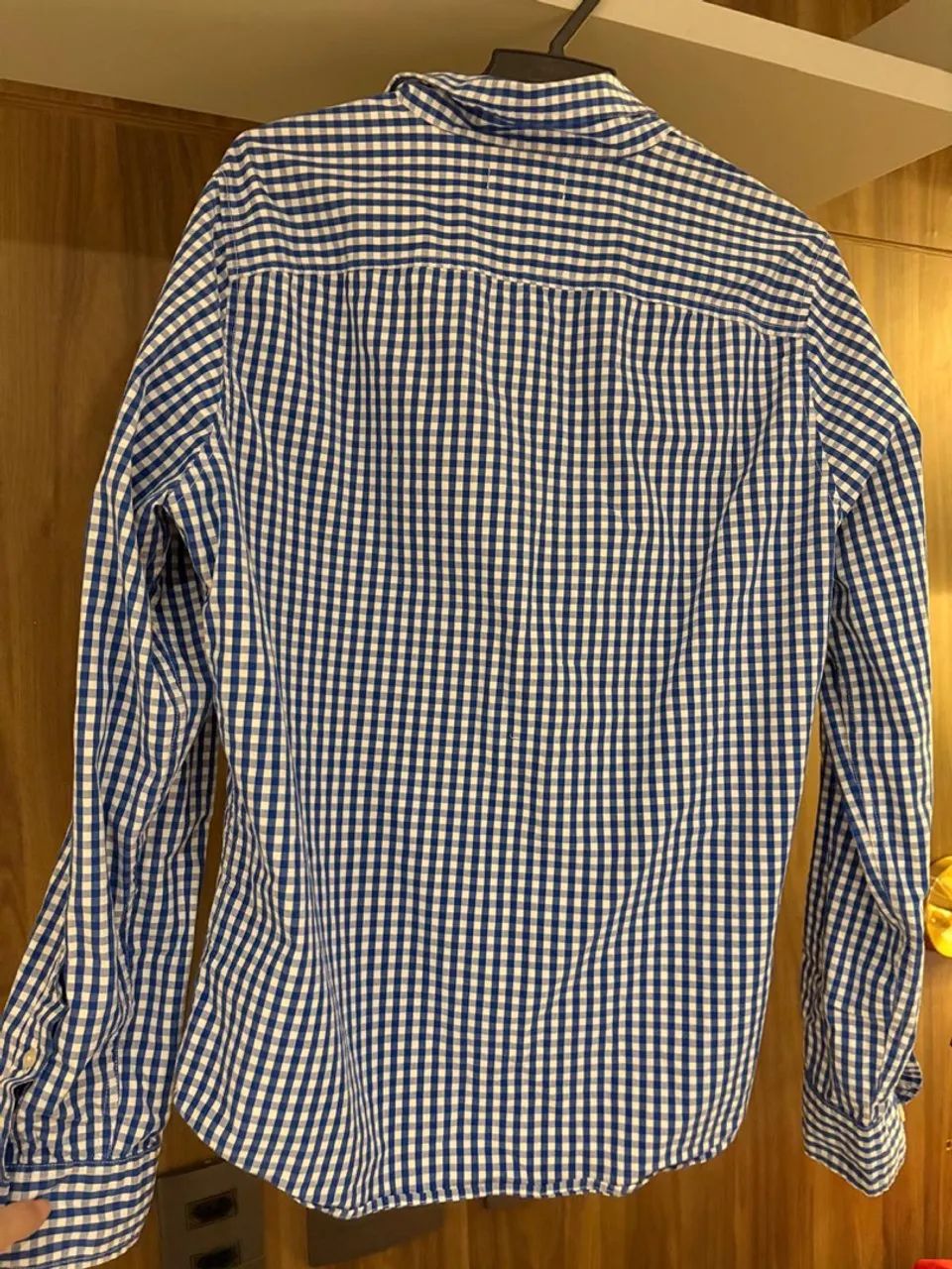 Camisa Xadrez Hollister Azul e Branca - Foto 2