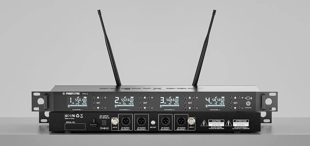 Sistema Quadruplo de Microfone Sem Fio Gooseneck para Conferências Phenyx Pro PTC-4 - Foto 2