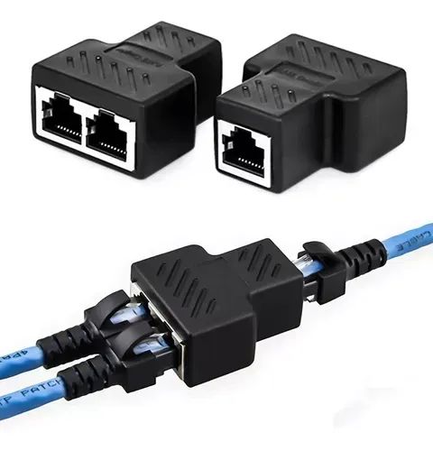 Adaptador Duplicador P/ Cabo De Rede Entradas Rj45 Fêmea 1x2 MU29