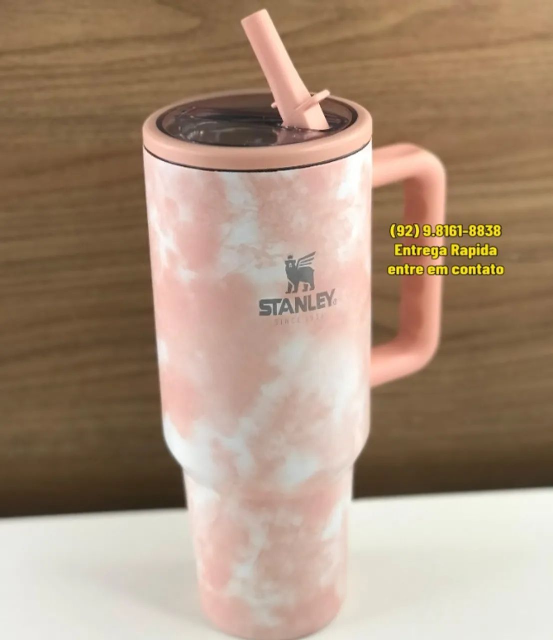 Copo Termico com Canudi de 1200ml Colorido - Entrega Rapida - Foto 3