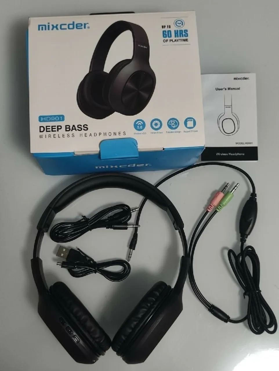 FONE profissional BLUETOOTH 5.5 MIXCDER HD901/DRIVER DE 40 MM/entrada MICRO SD/30Hs musica - Foto 4