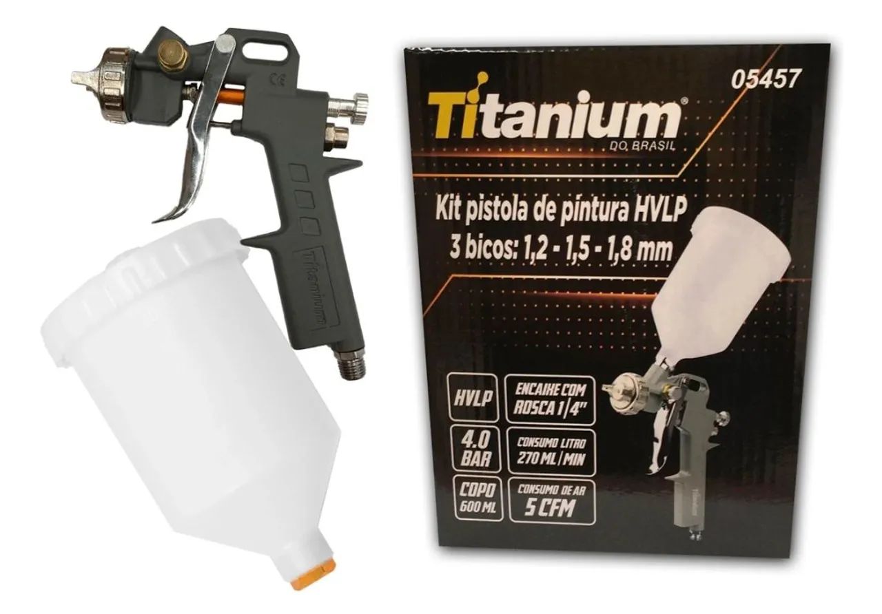 Pistola de Pintura HVLP com Mangueira e  Conectores  - Foto 5