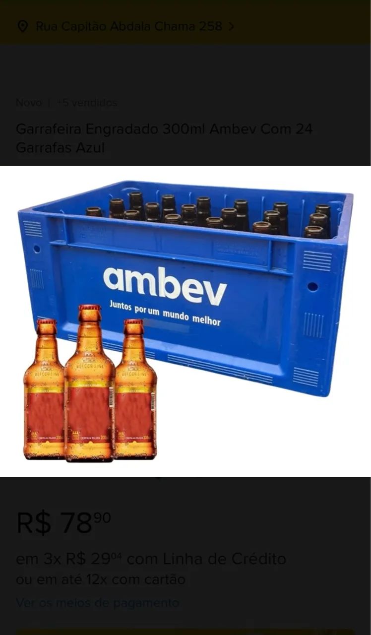 Caixa de cerveja 300ml Ambev com 24 Garrafas Azul - Foto 2