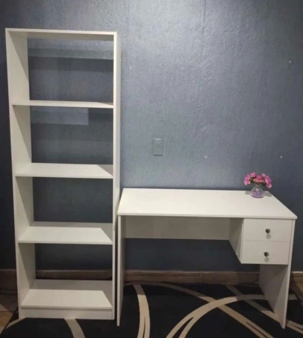 Kit mesa e armário multiuso em mdf 