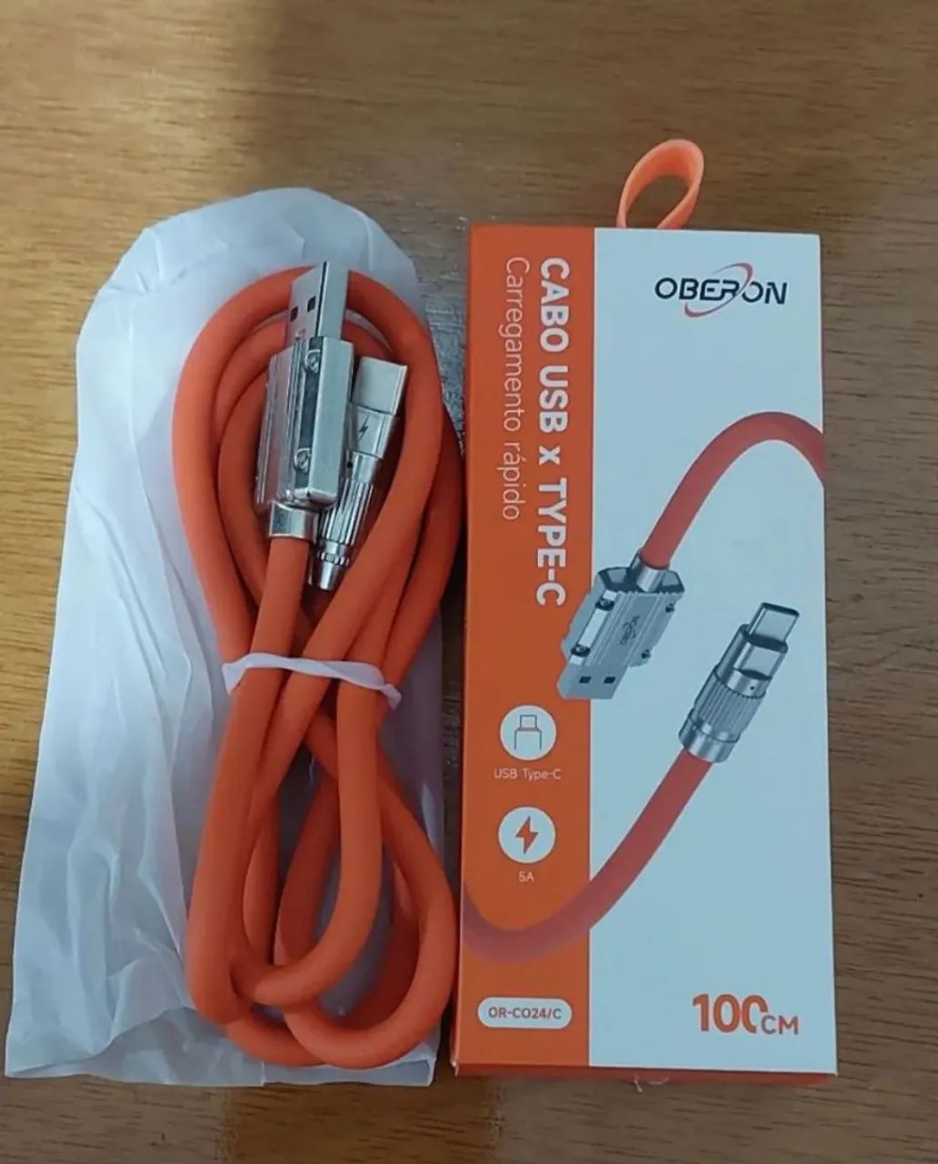 Cabo USB X Type-C Oberon 1 metro (100 cm) Carregamento rápido - Foto 2