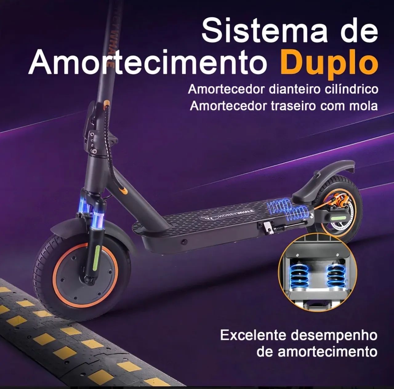 Patinete Elétrico HONEYWHALE aceito trocas carros ou motos  - Foto 3
