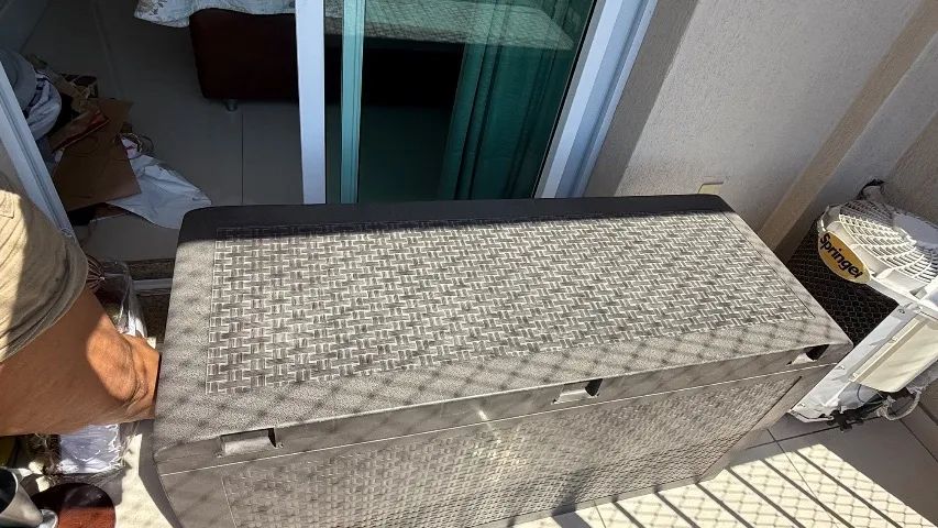 Baú de armazenamento para área externa - 115 cm, resistente ao sol  - Foto 4