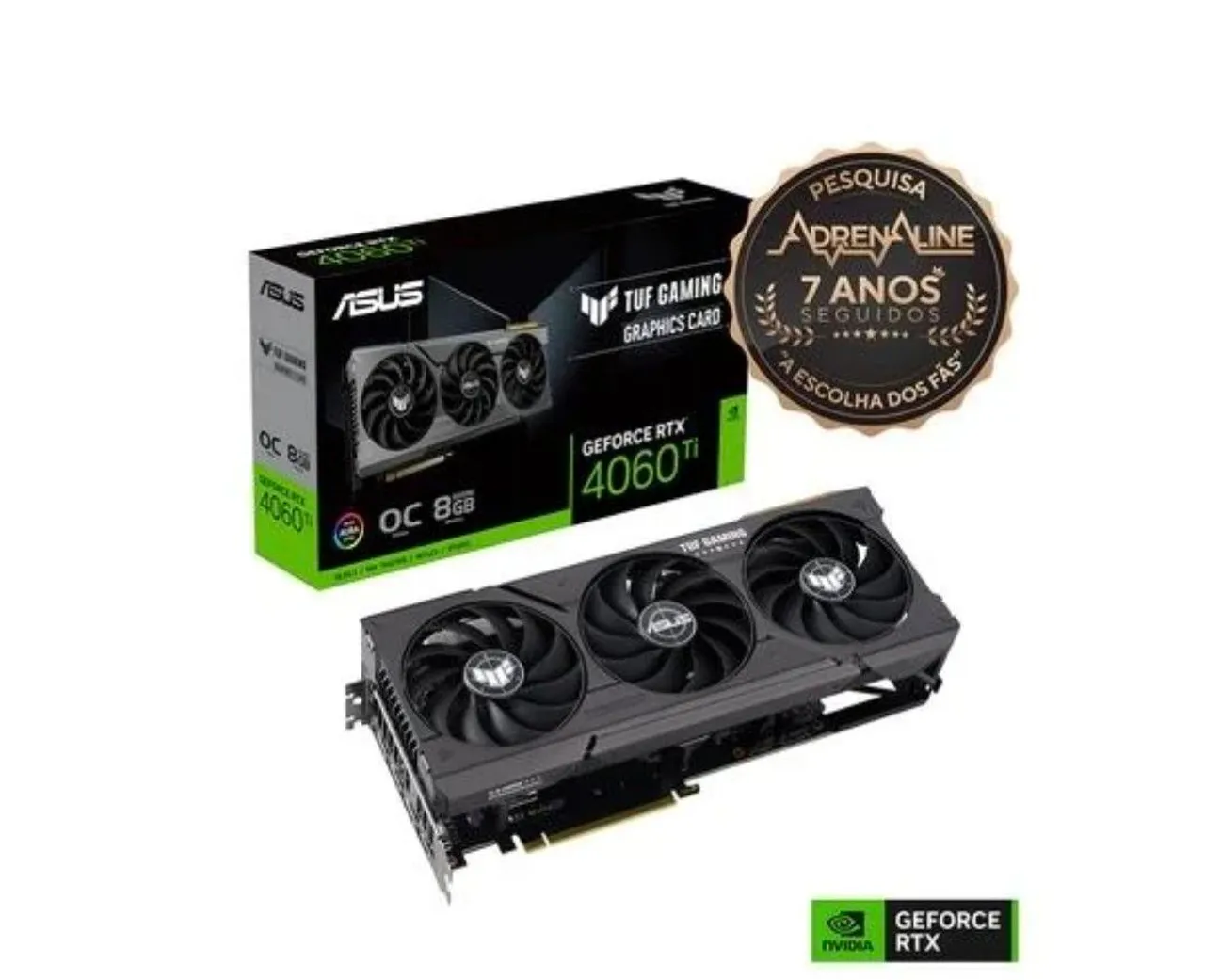 Placa de Vídeo ASUS TUF Gaming GeForce RTX 4060 Ti OC 8GB