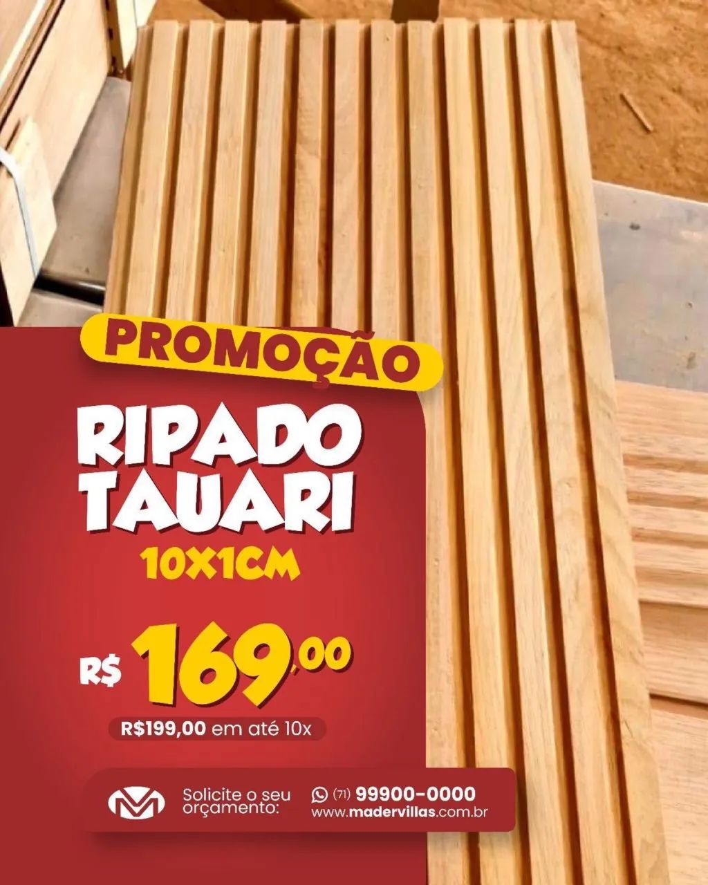 Ripado de madeira Pinus R$99,90 cada metro quadrado  - Foto 6
