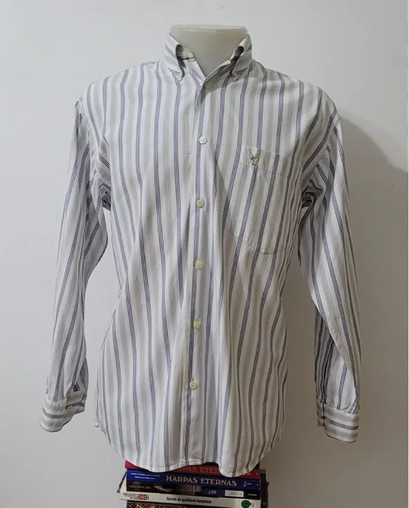 camisa branca com listras mr. kitsch TAM P