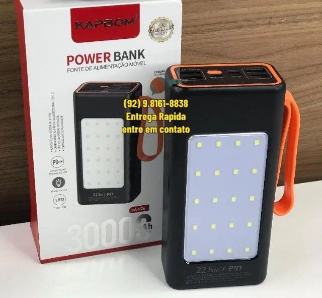 Carregador Portatil Power Bank 30.000mah da Kapbom - Foto 3