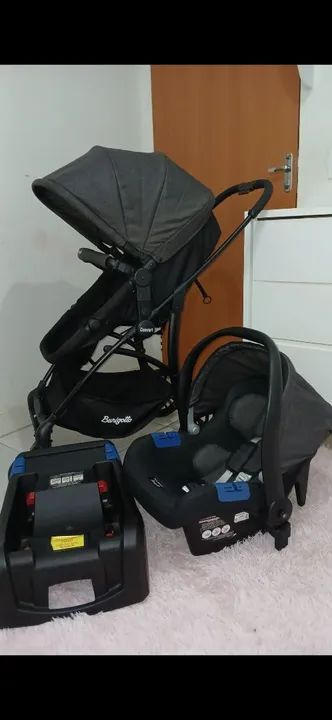 Conjunto Carrinho de Bebê Burigotto Convert, Bebê Conforto e Base