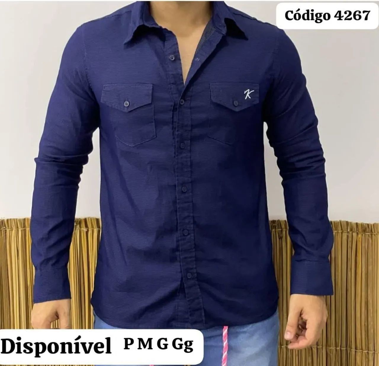Camisa manga longa Jeans Masculina  - Foto 2