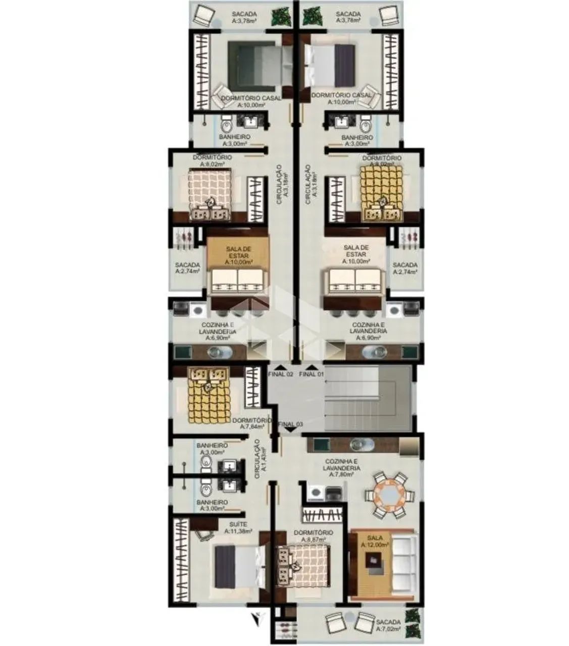 Apartamento a venda no bairro Pagani com 3 quartos/ dormitórios sendo 1 suíte - Foto 4
