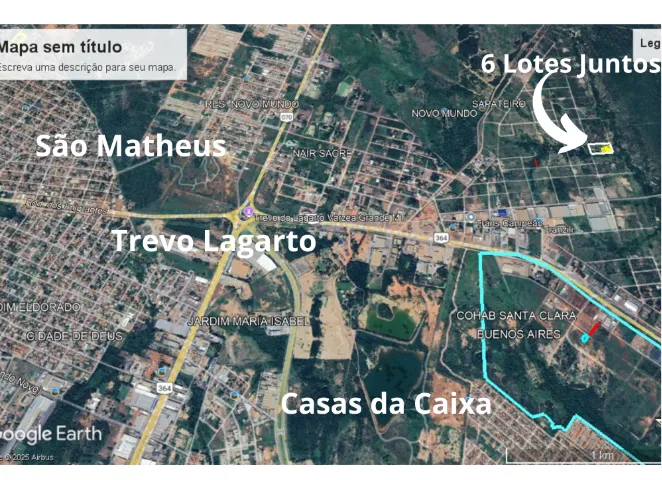 6 Lotes Paula III Várzea Grande 12m x 40m cada Escriturado Troca Parcela