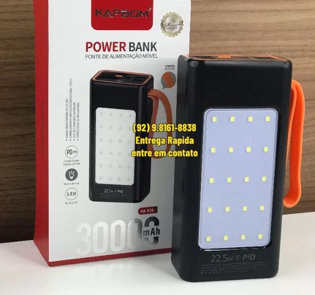 Carregador Portatil Power Bank 30.000mah da Kapbom - Foto 2