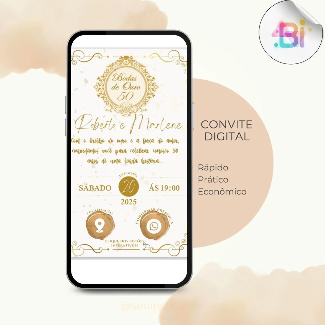 CONVITE DIGITAL BODAS DE OURO