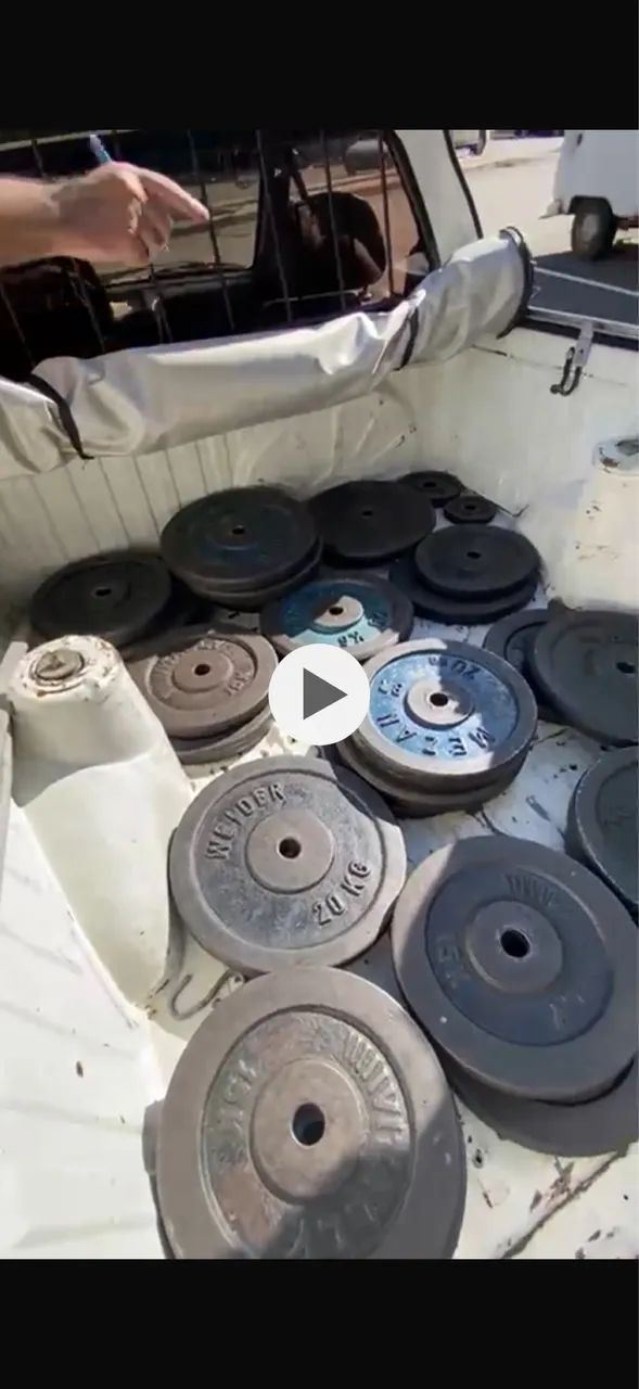 Anilha ferro pintada usada 20kg 