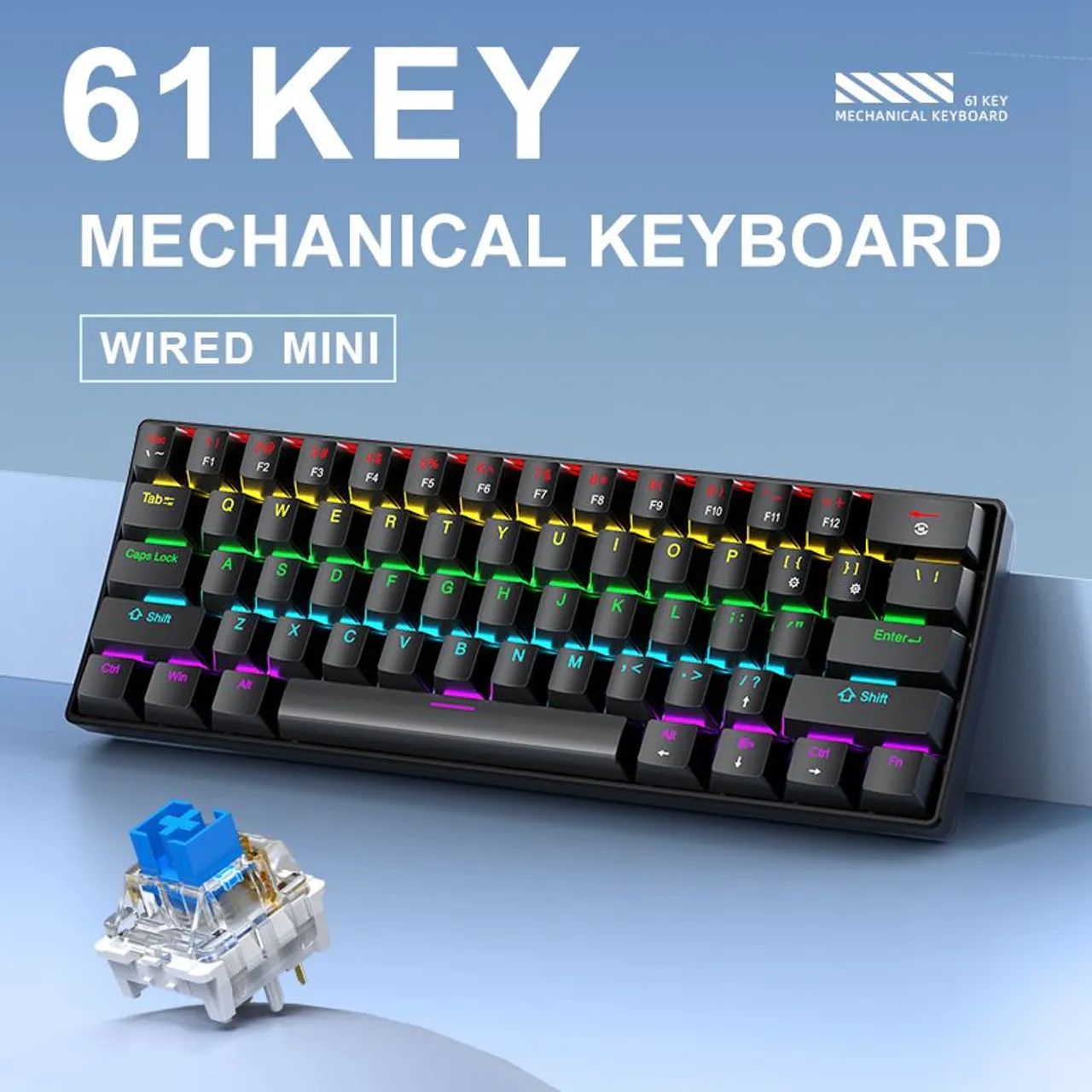 Teclado Mecânico 61 Teclas - Mini
