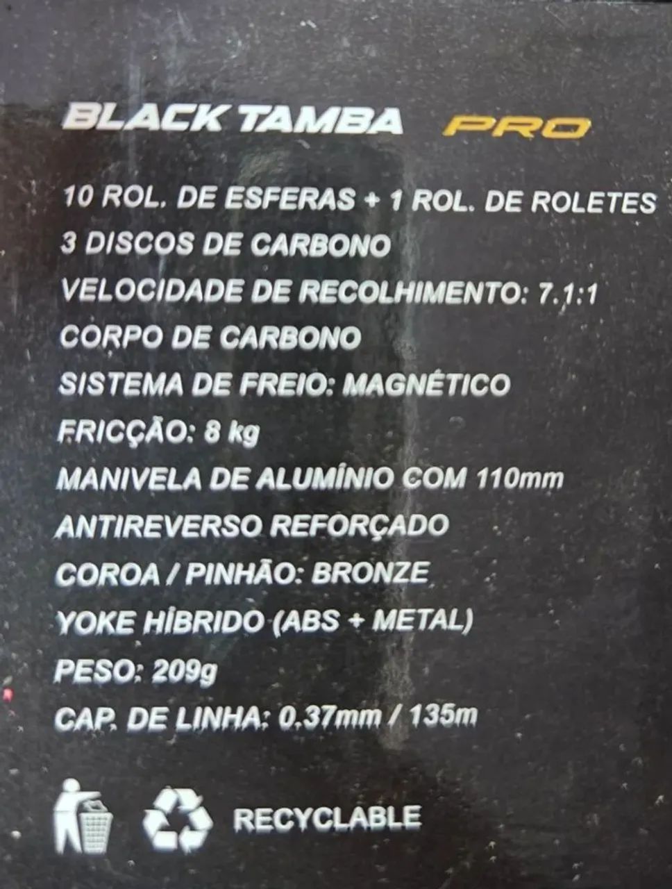 Carretilha ((NOVA)) Maruri BLACK TAMBA PRO  (Esquerda) - Foto 4