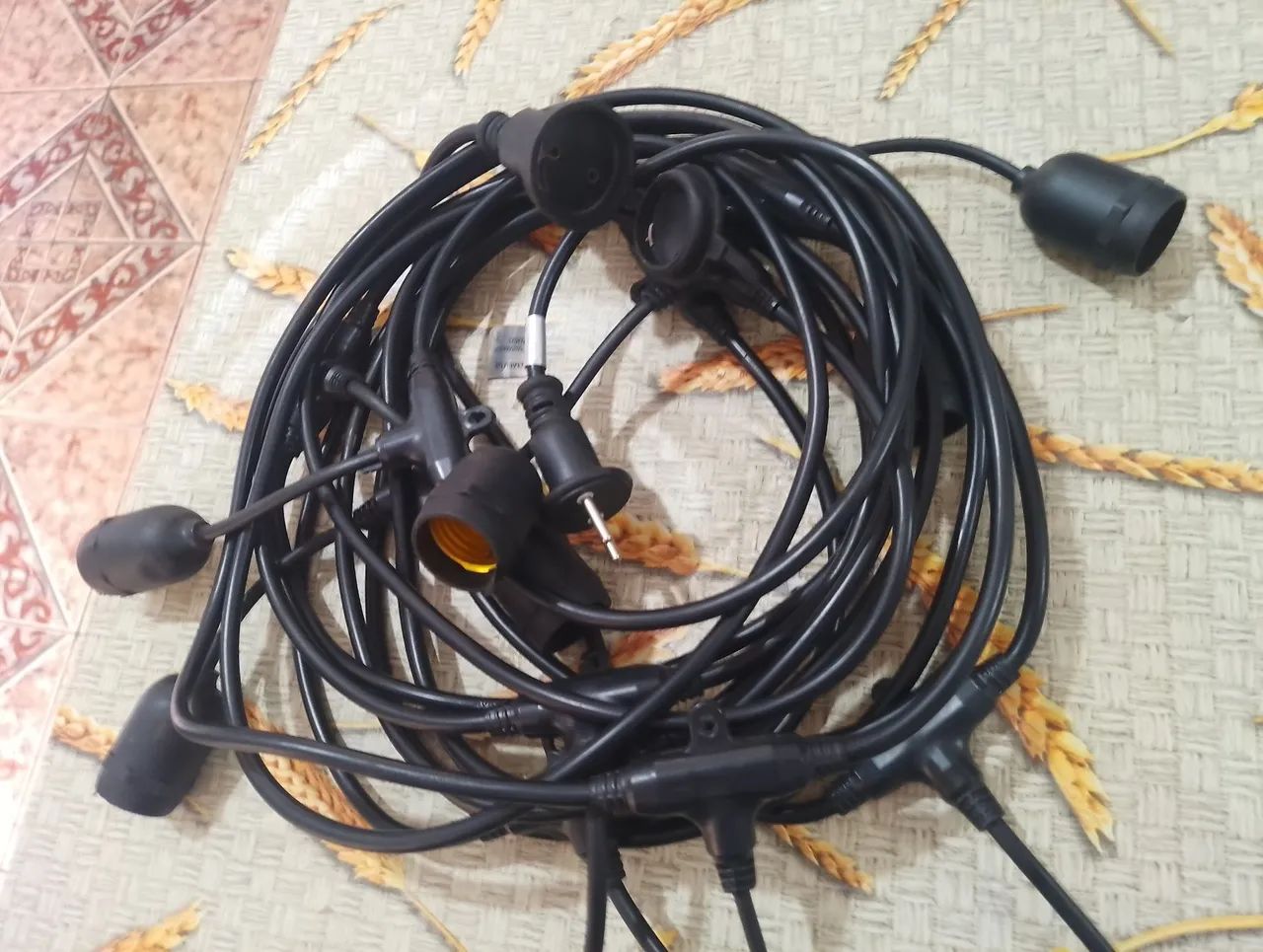 Extensão tipo varal de lampadas 10 metros 10 bocais